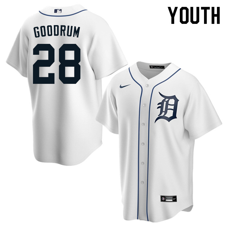 Nike Youth #28 Niko Goodrum Detroit Tigers Baseball Jerseys Sale-White